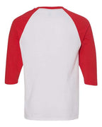 Gildan 5700 - Unisex Heavy CottonTM Raglan Three-Quarter Sleeve T-Shirt - White/ Red