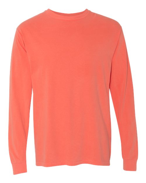 Comfort Colors 6014 - Unisex Garment-Dyed Heavyweight Long Sleeve T-Shirt - Bright Salmon