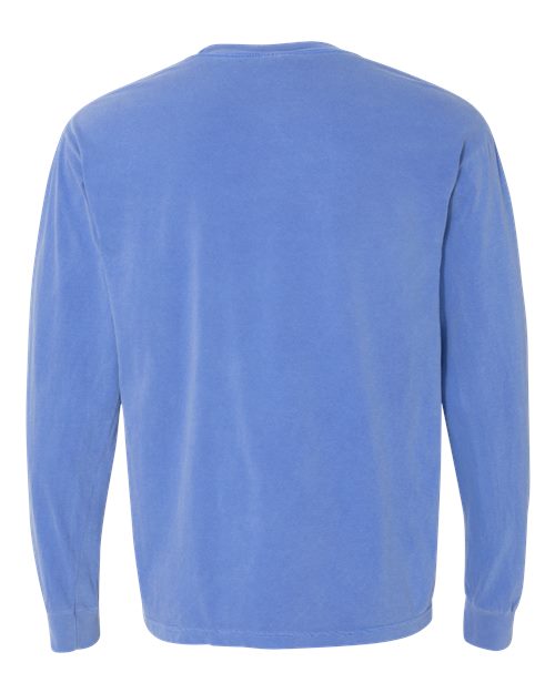 Comfort Colors 6014 - Unisex Garment-Dyed Heavyweight Long Sleeve T-Shirt - Flo Blue