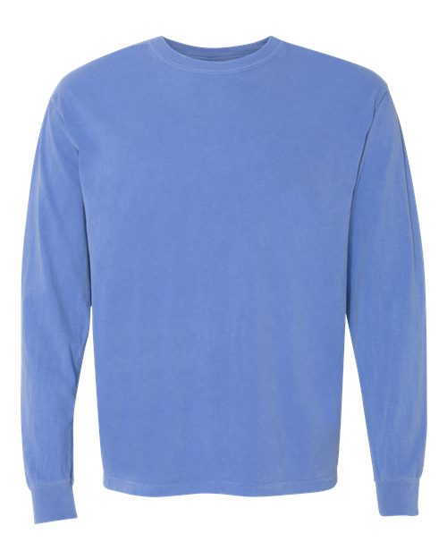 Comfort Colors 6014 - Unisex Garment-Dyed Heavyweight Long Sleeve T-Shirt - Flo Blue