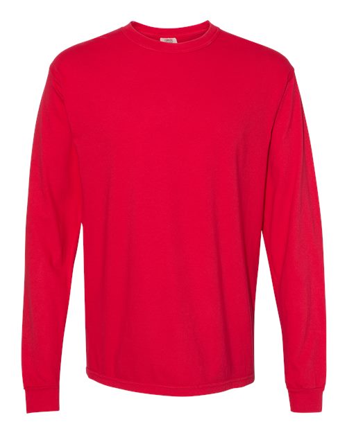 Comfort Colors 6014 - Unisex Garment-Dyed Heavyweight Long Sleeve T-Shirt - Red