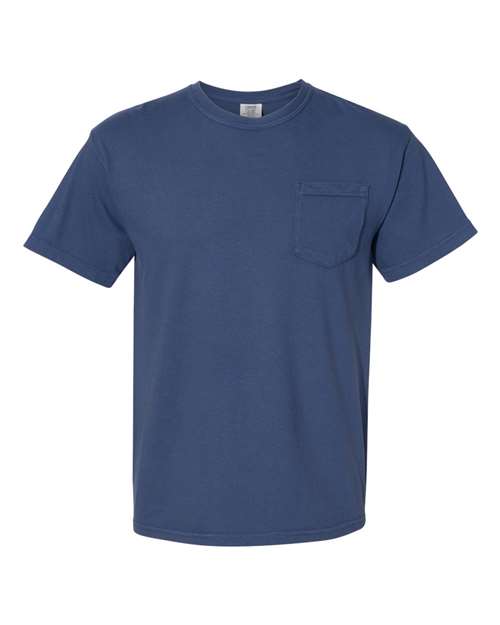 Comfort Colors 6030 - Unisex Garment-Dyed Heavyweight Pocket T-Shirt - China Blue