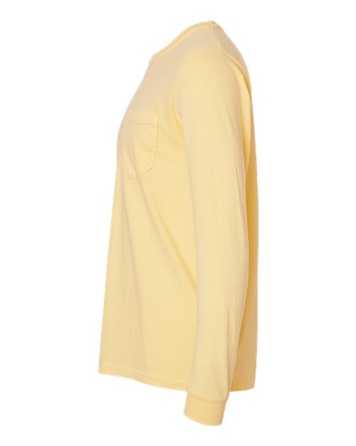 Comfort Colors 4410 - Unisex Garment-Dyed Heavyweight Long Sleeve Pocket T-Shirt - Butter