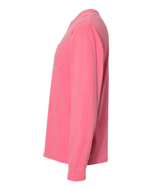 Comfort Colors 4410 - Unisex Garment-Dyed Heavyweight Long Sleeve Pocket T-Shirt - Crunchberry