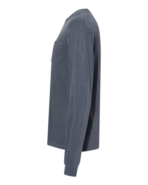 Comfort Colors 4410 - Unisex Garment-Dyed Heavyweight Long Sleeve Pocket T-Shirt - Denim