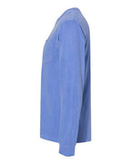 Comfort Colors 4410 - Unisex Garment-Dyed Heavyweight Long Sleeve Pocket T-Shirt - Flo Blue