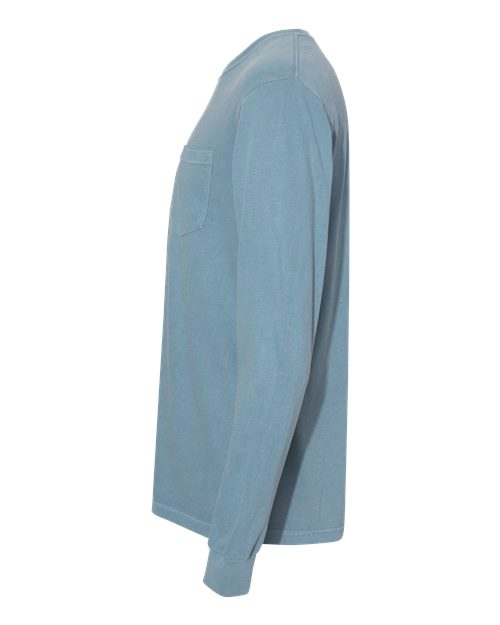 Comfort Colors 4410 - Unisex Garment-Dyed Heavyweight Long Sleeve Pocket T-Shirt - Ice Blue