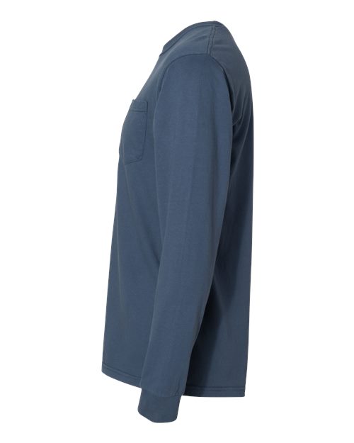 Comfort Colors 4410 - Unisex Garment-Dyed Heavyweight Long Sleeve Pocket T-Shirt - Midnight