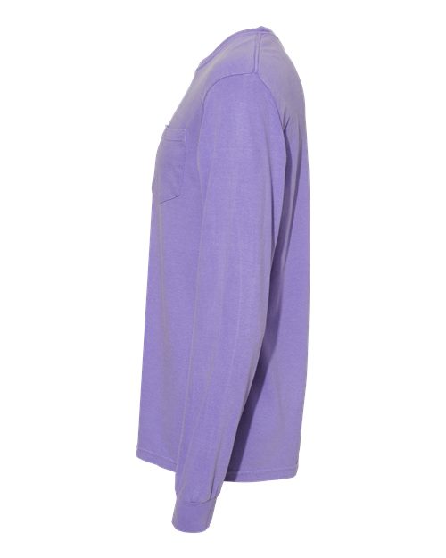 Comfort Colors 4410 - Unisex Garment-Dyed Heavyweight Long Sleeve Pocket T-Shirt - Violet