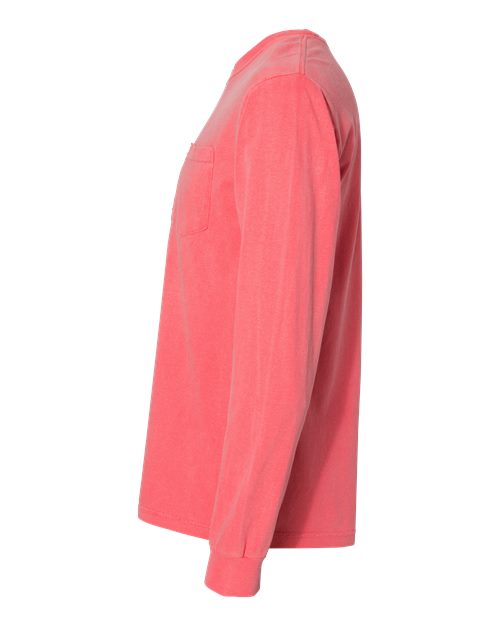 Comfort Colors 4410 - Unisex Garment-Dyed Heavyweight Long Sleeve Pocket T-Shirt - Watermelon