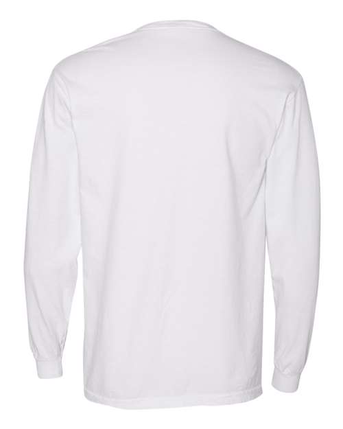 Comfort Colors 4410 - Unisex Garment-Dyed Heavyweight Long Sleeve Pocket T-Shirt - White