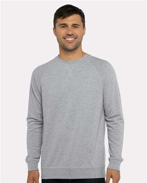 Next Level 9000 - Unisex Laguna Raglan Crewneck Sweatshirt - Heather Grey