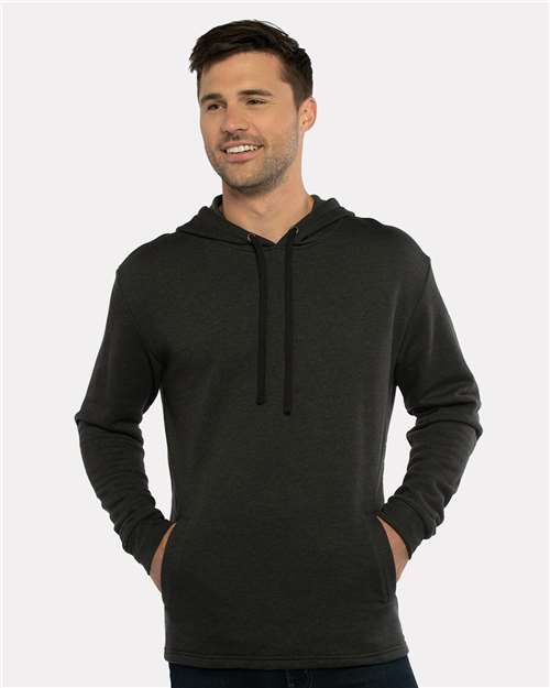 Next Level 9300 - Unisex Malibu Welt Pocket Hoodie Sweatshirt - Heather Black