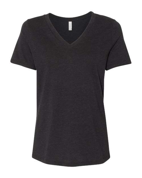 BELLA + CANVAS 6405CVC - Women's Relaxed Heather CVC V-Neck Tee - Black Heather