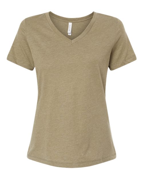 BELLA + CANVAS 6405CVC - Women's Relaxed Heather CVC V-Neck Tee - Heather Olive