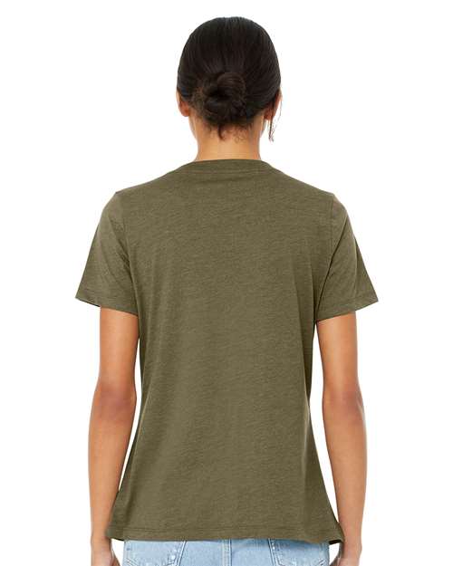 BELLA + CANVAS 6405CVC - Women's Relaxed Heather CVC V-Neck Tee - Heather Olive