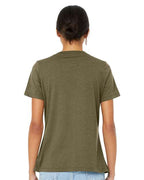 BELLA + CANVAS 6405CVC - Women's Relaxed Heather CVC V-Neck Tee - Heather Olive