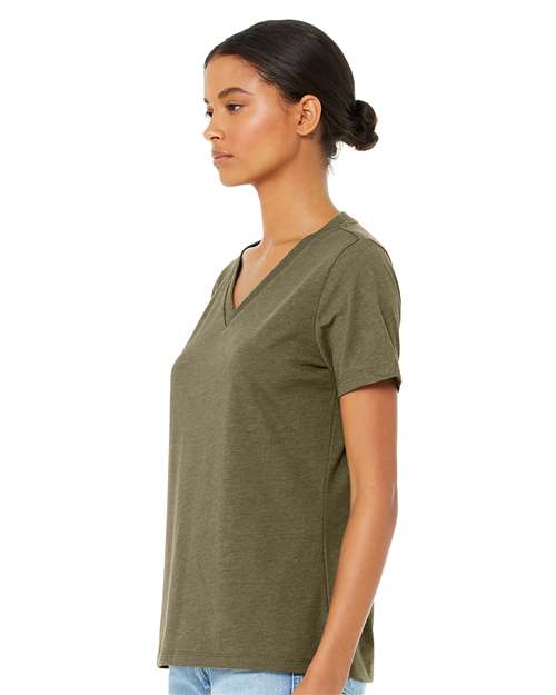 BELLA + CANVAS 6405CVC - Women's Relaxed Heather CVC V-Neck Tee - Heather Olive