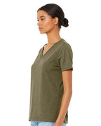 BELLA + CANVAS 6405CVC - Women's Relaxed Heather CVC V-Neck Tee - Heather Olive