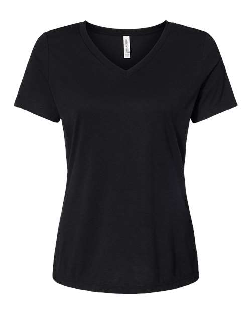 BELLA + CANVAS 6415 - Women's Relaxed Triblend V-Neck Tee - Solid Black Triblend