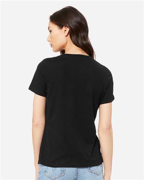 BELLA + CANVAS 6415 - Women's Relaxed Triblend V-Neck Tee - Solid Black Triblend