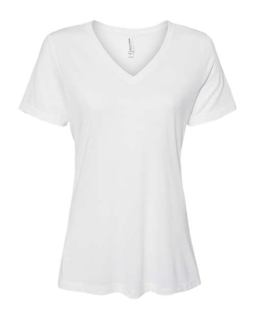 BELLA + CANVAS 6415 - Women's Relaxed Triblend V-Neck Tee - Solid White Triblend