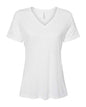BELLA + CANVAS 6415 - Women's Relaxed Triblend V-Neck Tee - Solid White Triblend