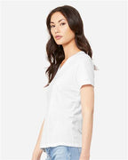BELLA + CANVAS 6415 - Women's Relaxed Triblend V-Neck Tee - Solid White Triblend