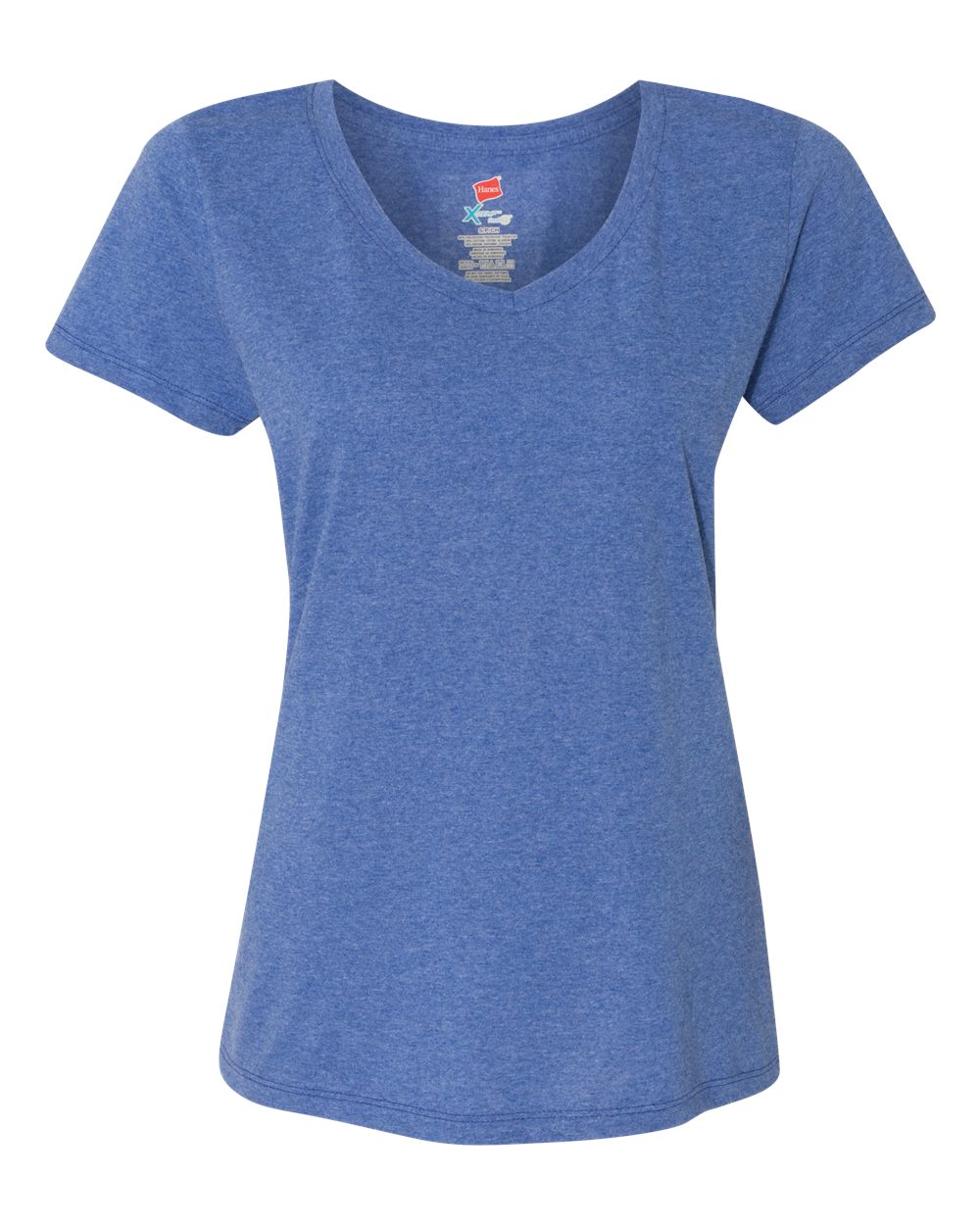 Hanes 42VT - Women's Perfect-T Triblend V-Neck T-Shirt — Royal Triblend (flat)