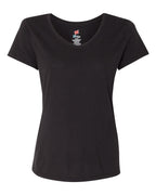 Hanes 42VT - Women's Perfect-T Triblend V-Neck T-Shirt — Black Triblend (flat)