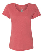 Hanes 42VT - Women's Perfect-T Triblend V-Neck T-Shirt — Red Triblend (flat)