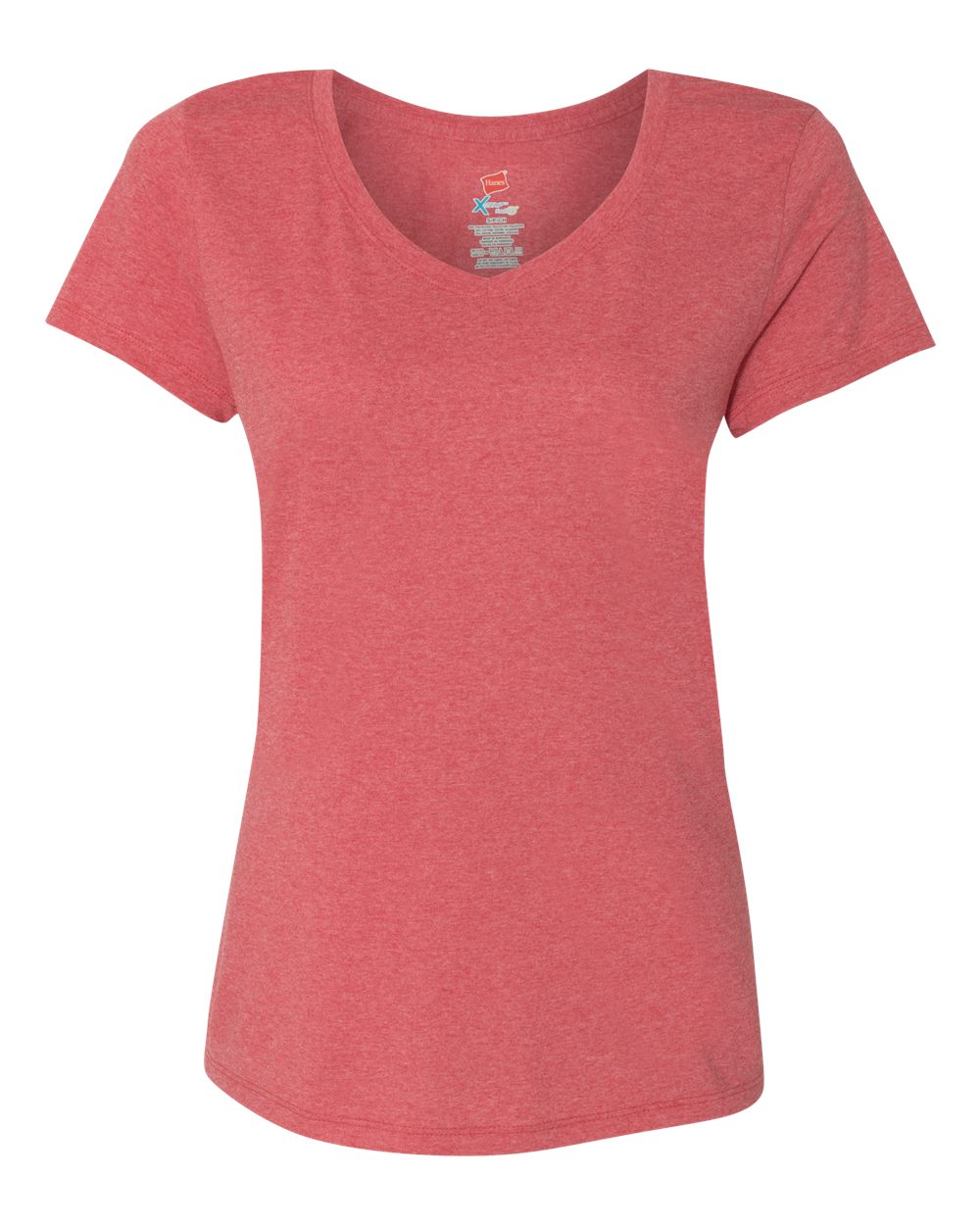 Hanes 42VT - Women's Perfect-T Triblend V-Neck T-Shirt — Red Triblend (flat)