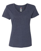 Hanes 42VT - Women's Perfect-T Triblend V-Neck T-Shirt — Navy Triblend (flat)