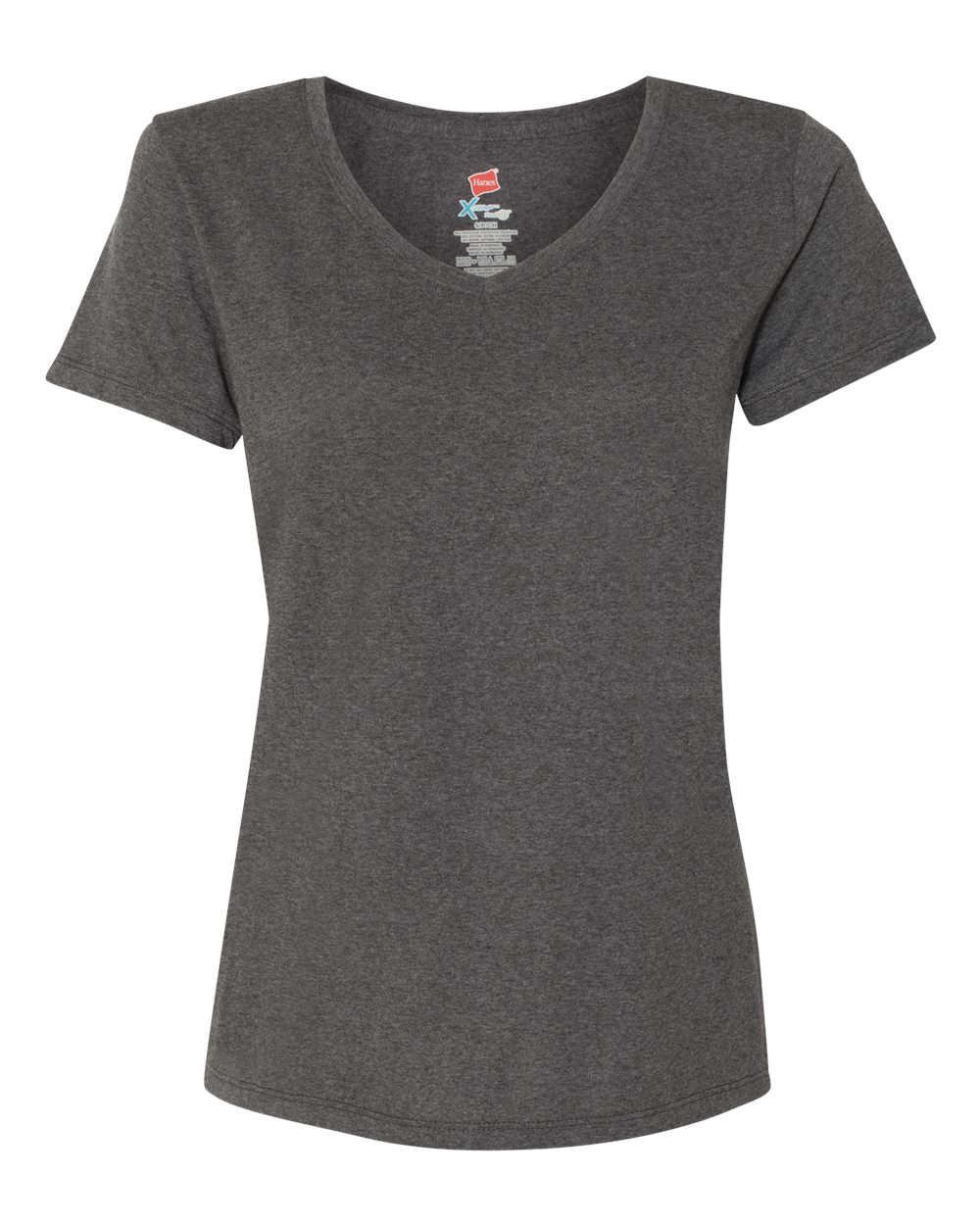 Hanes 42VT - Women's Perfect-T Triblend V-Neck T-Shirt — Slate Triblend (flat)