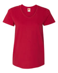 Hanes 5780 - Women's Essential-T V-Neck T-Shirt — Deep Red (flat)
