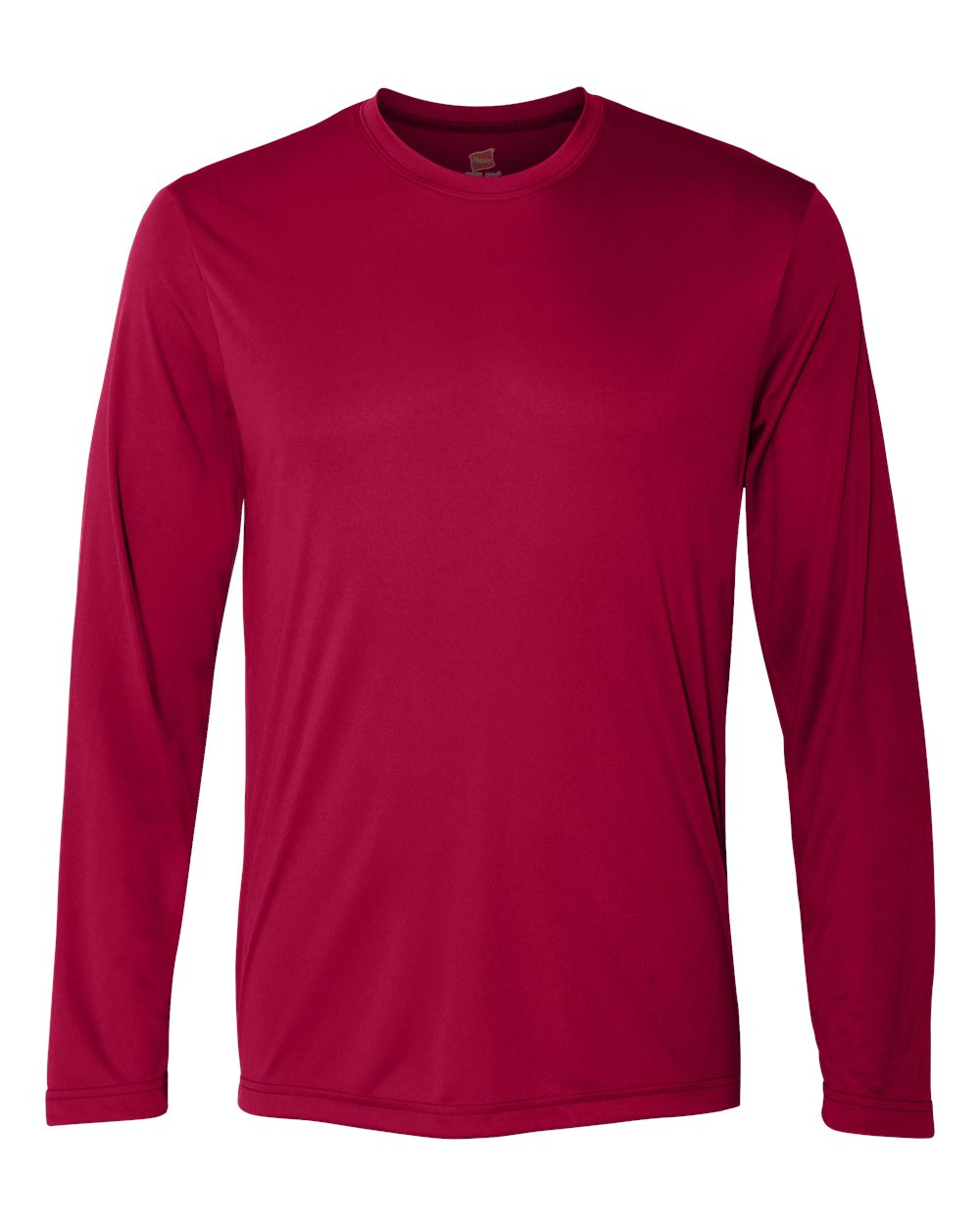 Hanes 482L - Unisex Cool DRI® Long Sleeve Performance T-Shirt — Deep Red (flat)