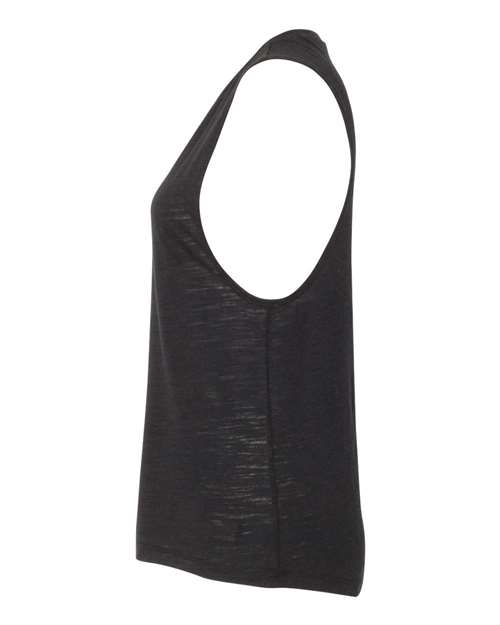 BELLA + CANVAS 8803 - Women's Flowy Scoop Muscle Tank - Solid Black Slub