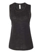 BELLA + CANVAS 8803 - Women's Flowy Scoop Muscle Tank - Solid Black Slub