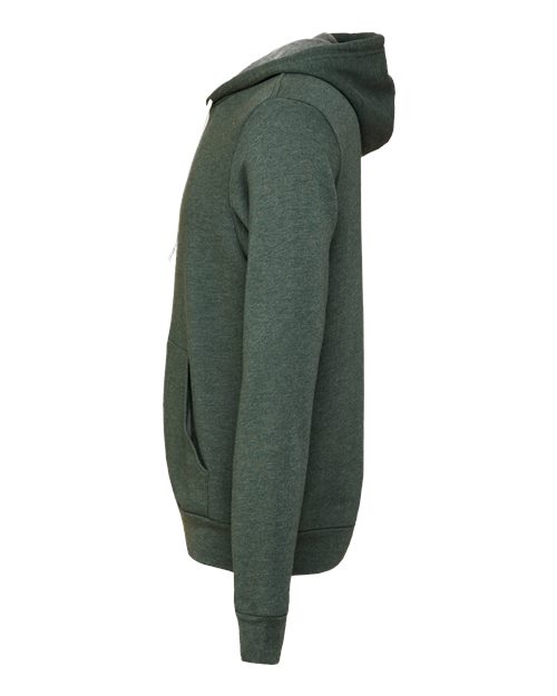 BELLA + CANVAS 3739 - Unisex Sponge Fleece Full-Zip Hoodie Sweatshirt - Heather Forest