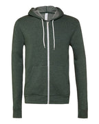 BELLA + CANVAS 3739 - Unisex Sponge Fleece Full-Zip Hoodie Sweatshirt - Heather Forest