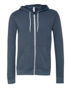 BELLA + CANVAS 3739 - Unisex Sponge Fleece Full-Zip Hoodie Sweatshirt - Heather Navy