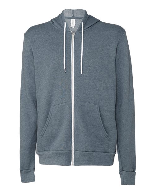 BELLA + CANVAS 3739 - Unisex Sponge Fleece Full-Zip Hoodie Sweatshirt - Heather Slate
