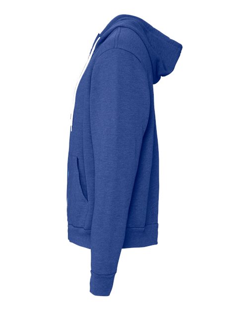 BELLA + CANVAS 3739 - Unisex Sponge Fleece Full-Zip Hoodie Sweatshirt - Heather True Royal