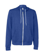 BELLA + CANVAS 3739 - Unisex Sponge Fleece Full-Zip Hoodie Sweatshirt - Heather True Royal