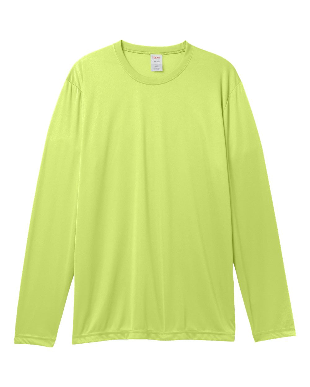 Hanes 482L - Unisex Cool DRI® Long Sleeve Performance T-Shirt — Safety Green (flat)