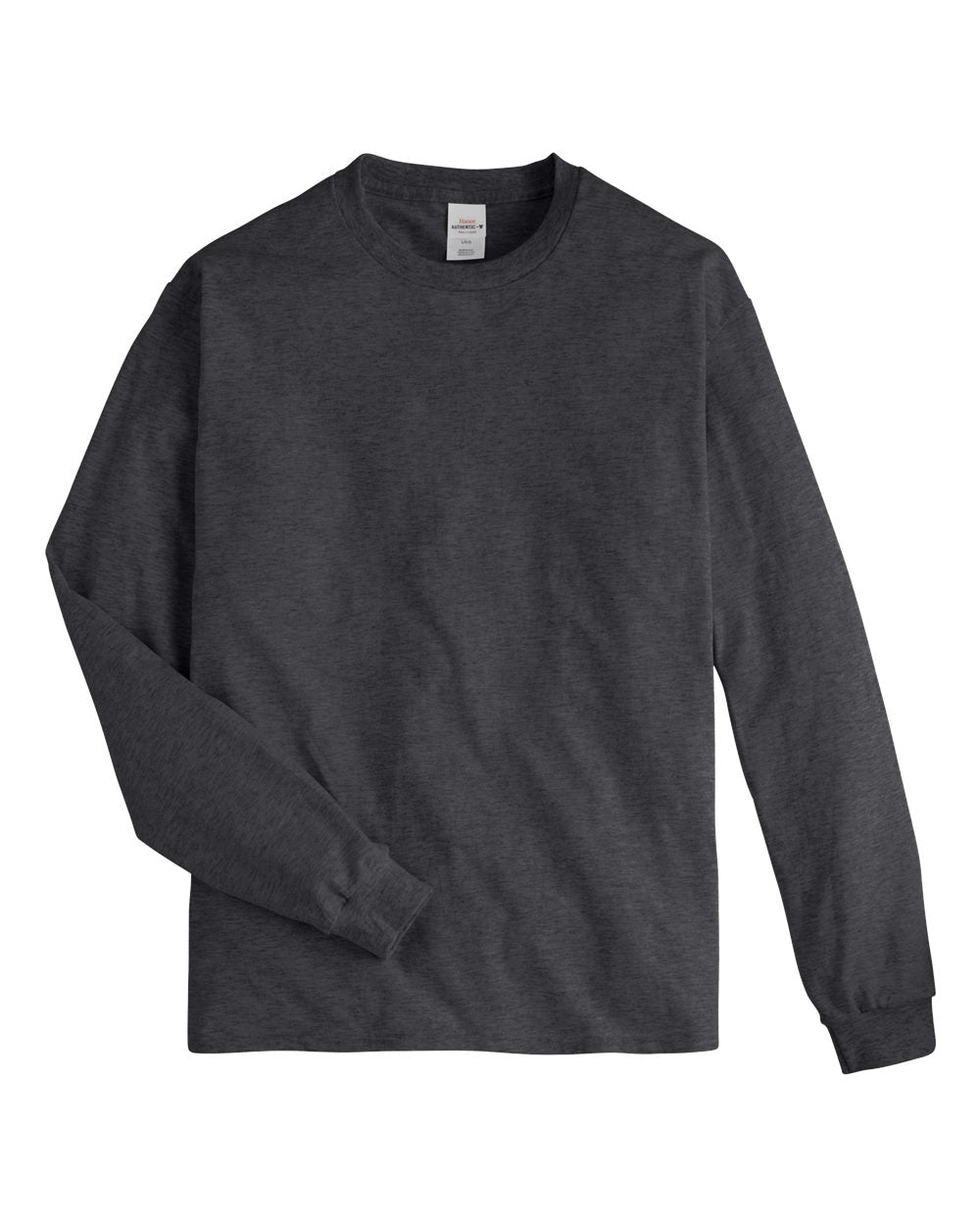 Hanes 5586 - Authentic Long Sleeve T-Shirt — Charcoal Heather (flat)