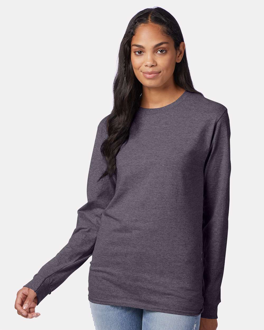 Hanes 5586 - Authentic Long Sleeve T-Shirt — Charcoal Heather