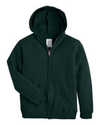 Hanes P480 - Youth EcoSmart® Full-Zip Hooded Sweatshirt — Deep Forest (flat)