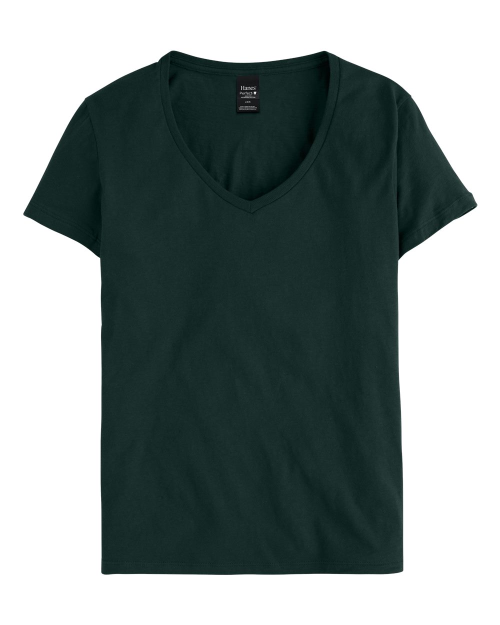 Hanes S04V - Women's Perfect-T V-Neck T-Shirt — Deep Forest (flat)