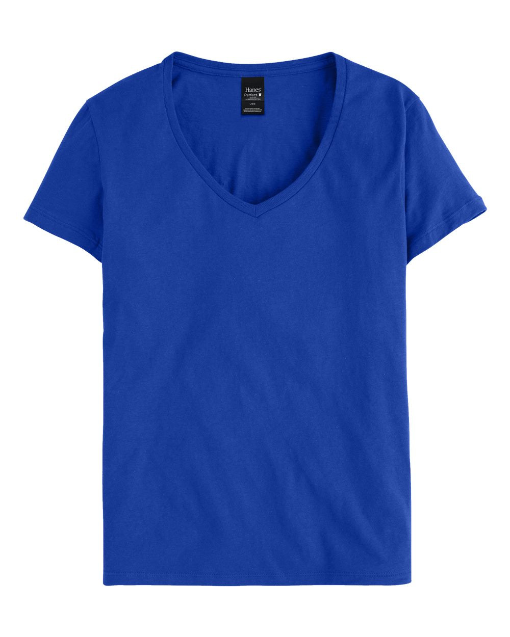 Hanes S04V - Women's Perfect-T V-Neck T-Shirt — Deep Royal (flat)